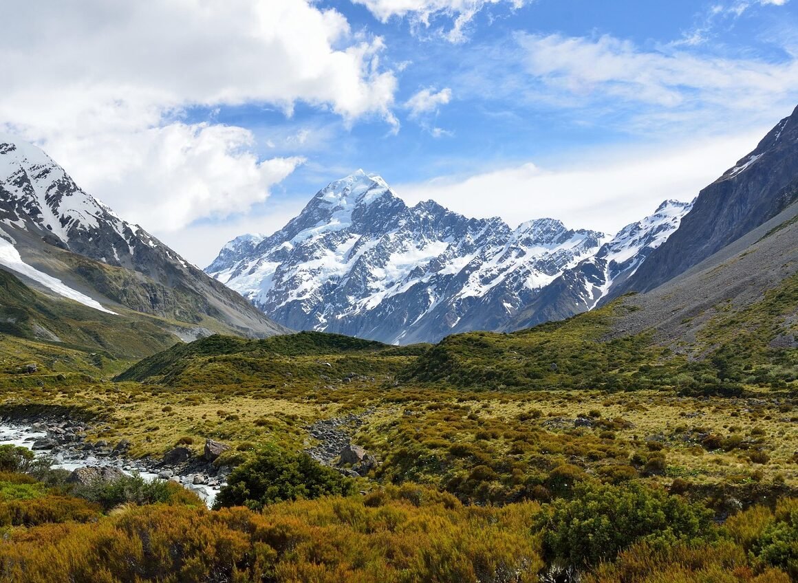 valley, mountains, landscape, countryside, scenery, scenic, mountain range, nature, alpine, alps, snow, southern alps, aoraki, mount cook, new zealand, mountains, new zealand, new zealand, new zealand, new zealand, new zealand