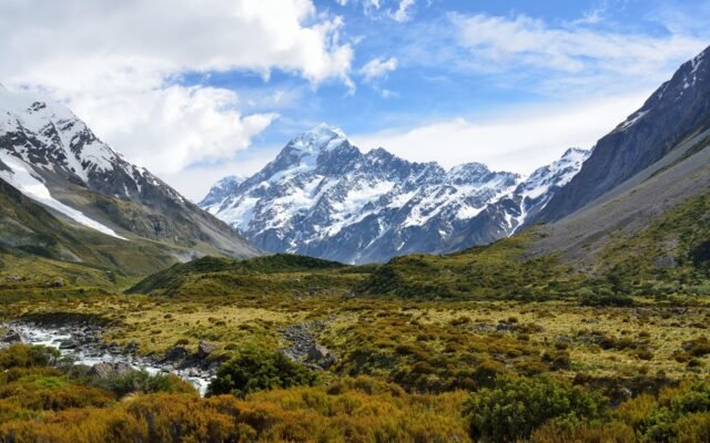 valley, mountains, landscape, countryside, scenery, scenic, mountain range, nature, alpine, alps, snow, southern alps, aoraki, mount cook, new zealand, mountains, new zealand, new zealand, new zealand, new zealand, new zealand